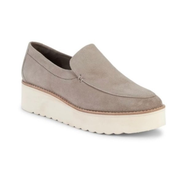 Vince Shoes - VINCE Zeta Beige Suede Platform Loafers